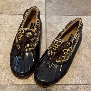 Sperry Top Sider duck boot - leopard print